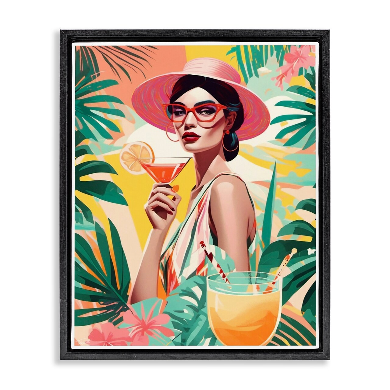 Stupell Industries Exotic Summer Cocktail Floating Frame, design by Tabz Jones